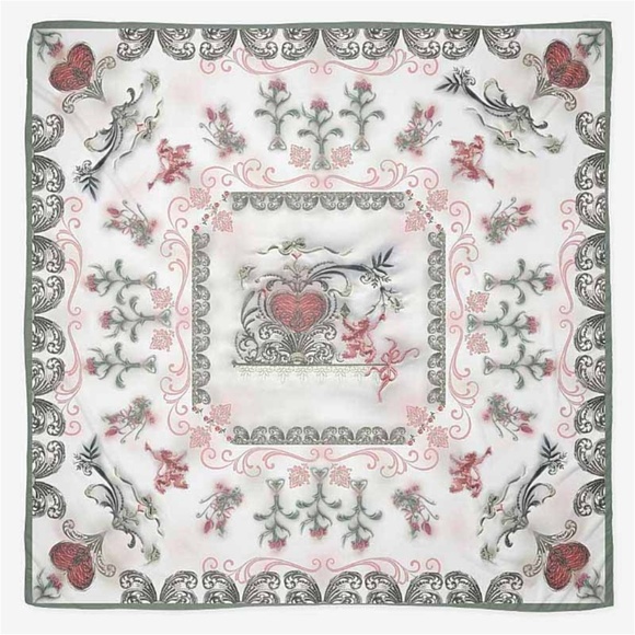 English Garden Sheer Chiffon Oversize Square Fairytale Scarf - Picture 2 of 12